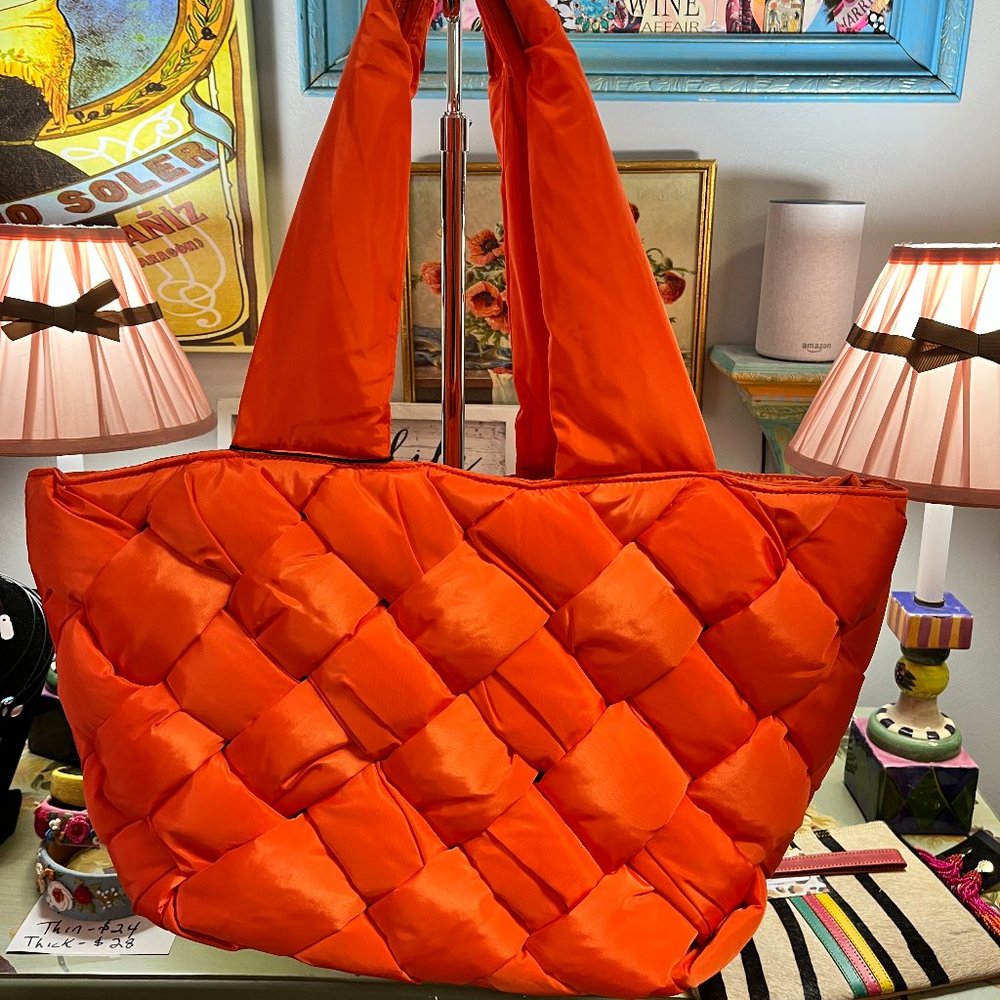 NWT Sol & Selene Funky Orange Quilted Tote